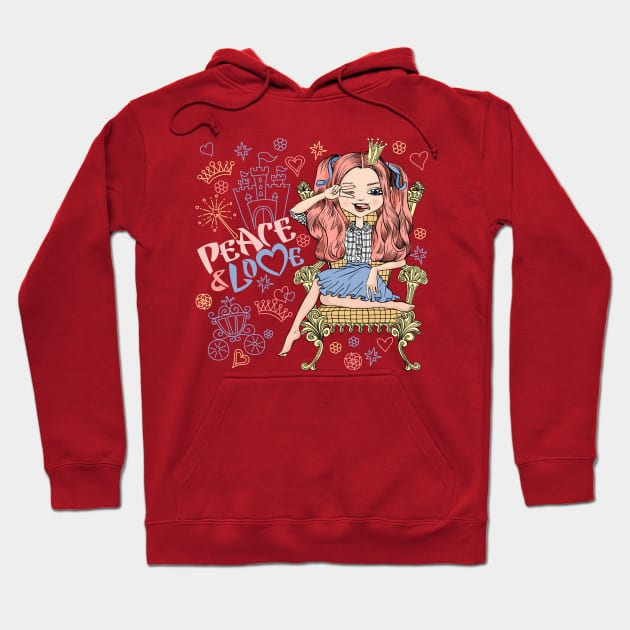 Fashionable girl princess Hoodie by kavalenkava